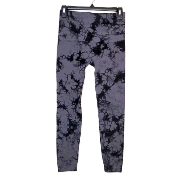 Bagatelle Seamless Tie-Dyed Leggings Gray Black High Waisted Ankle Size S - Picture 2 of 12
